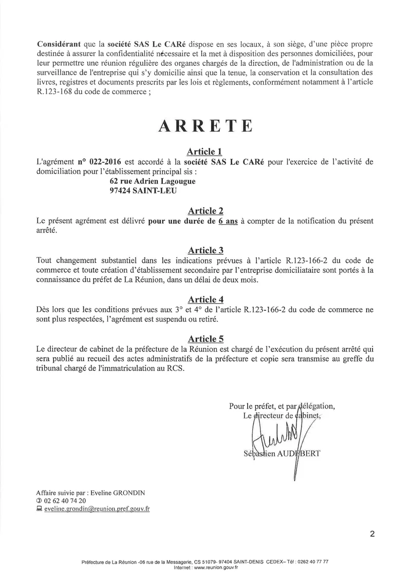 Arrêté préfectoral page 2