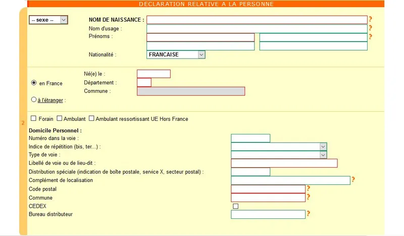 Déclaration relative à la personne